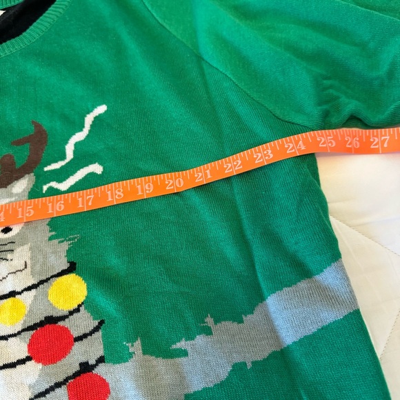 TIPSY ELVES Mens XL Christmas sweater with cat and Christmas lights. Used once. - Picture 9 of 11